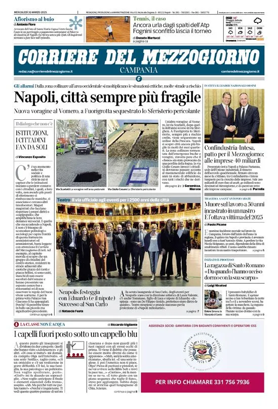Prima-pagina-corriere del mezzogiorno-del-2025-03-26